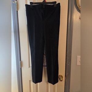 White House Black Market Navy Pinstripe Trousers